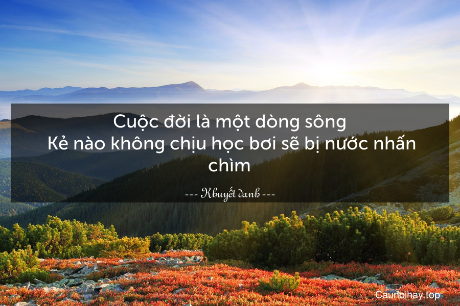 Cuộc đời là một dòng sông. Kẻ nào không chịu học bơi sẽ bị nước nhấn chìm.