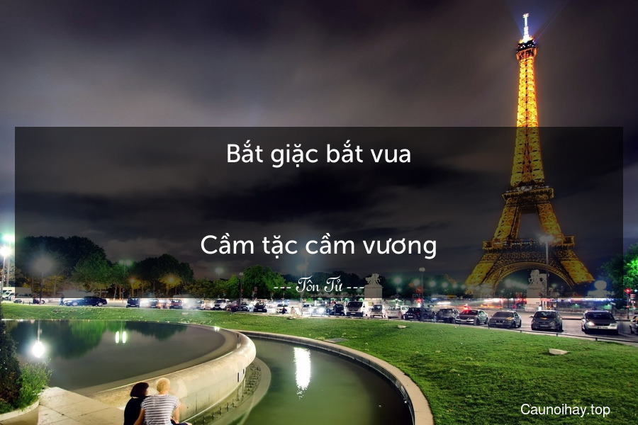 Bắt giặc bắt vua.
-
Cầm tặc cầm vương.