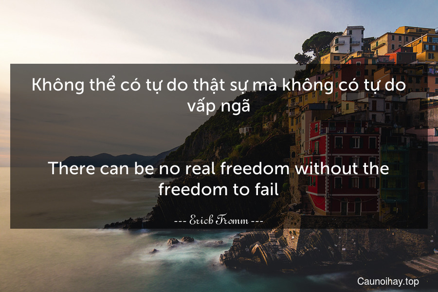 Không thể có tự do thật sự mà không có tự do vấp ngã.
-
There can be no real freedom without the freedom to fail.