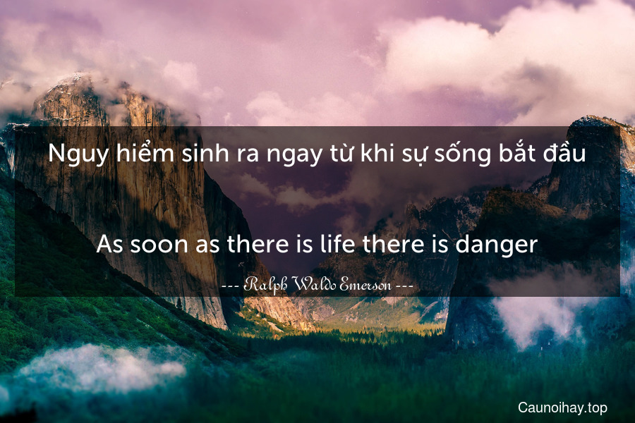 Nguy hiểm sinh ra ngay từ khi sự sống bắt đầu.
-
As soon as there is life there is danger.