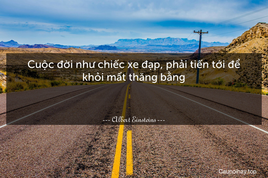 Cuộc đời như chiếc xe đạp, phải tiến tới để khỏi mất thăng bằng.

 