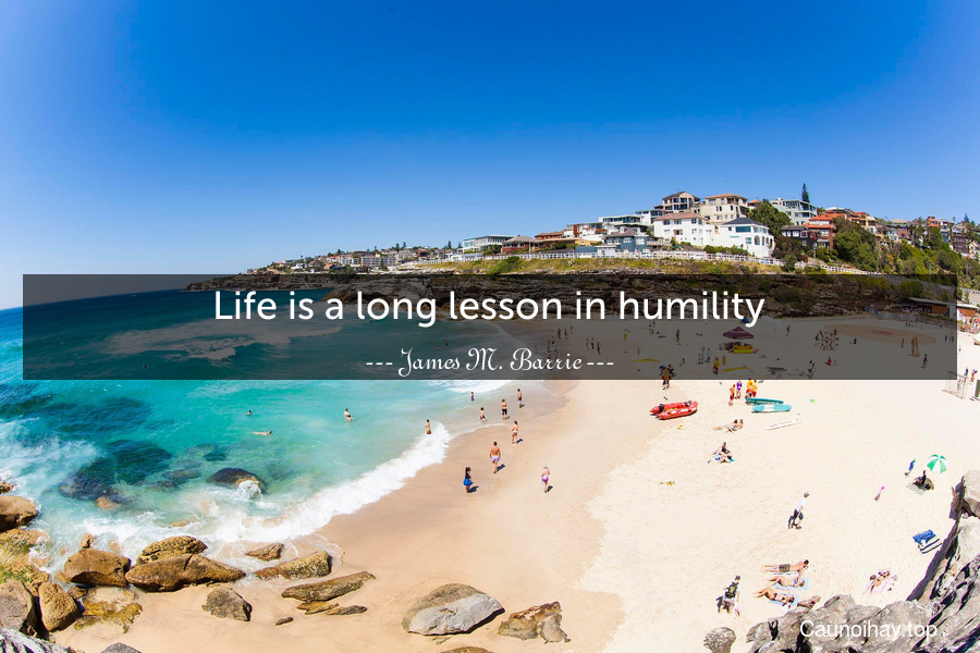 Life is a long lesson in humility.