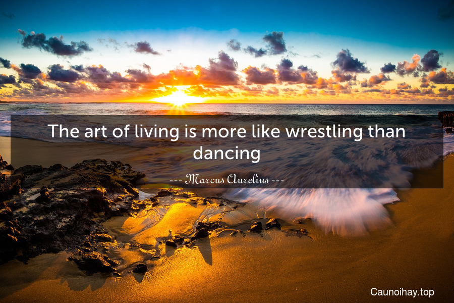 The art of living is more like wrestling than dancing.