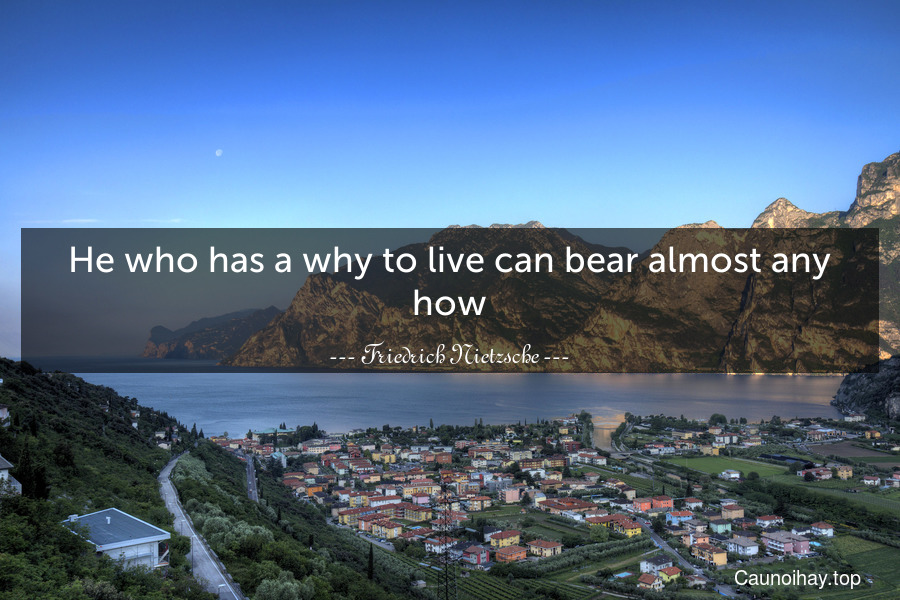 He who has a why to live can bear almost any how.
