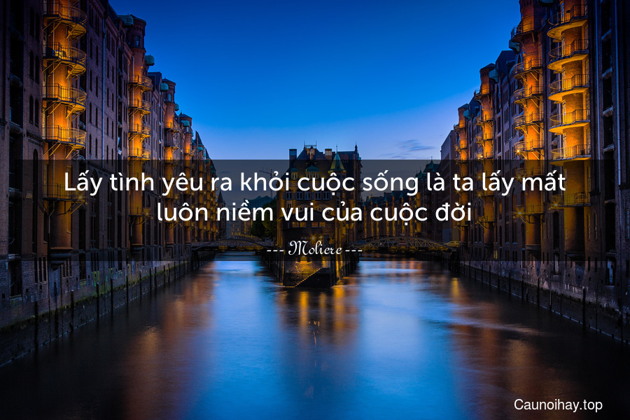 Lấy tình yêu ra khỏi cuộc sống là ta lấy mất luôn niềm vui của cuộc đời.