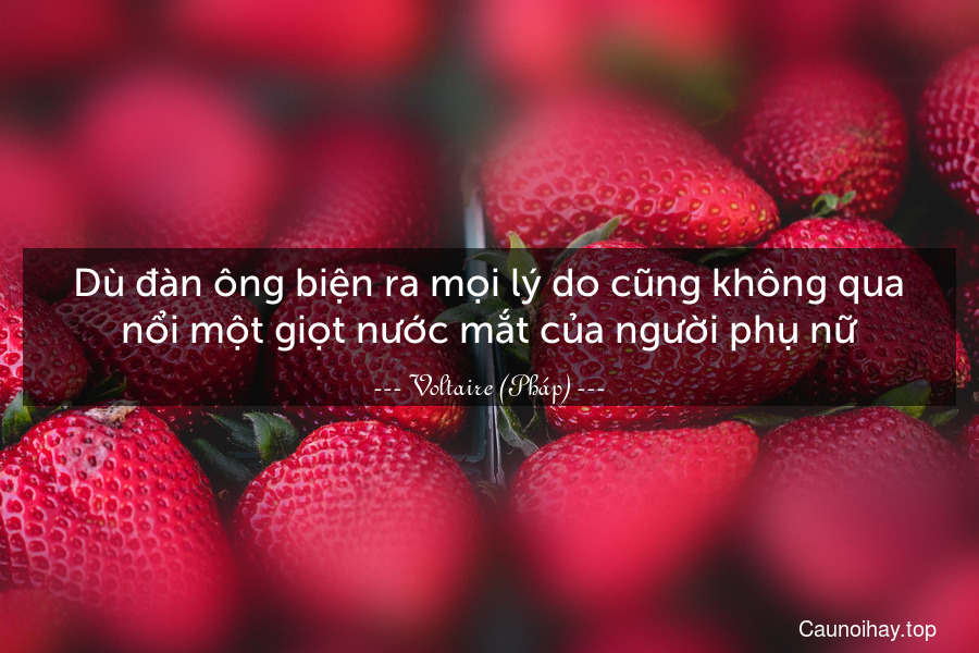 Dù đàn ông biện ra mọi lý do cũng không qua nổi một giọt nước mắt của người phụ nữ.