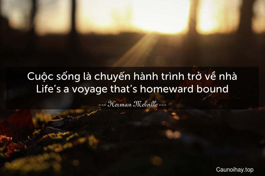 Cuộc sống là chuyến hành trình trở về nhà.
Life’s a voyage that’s homeward bound.