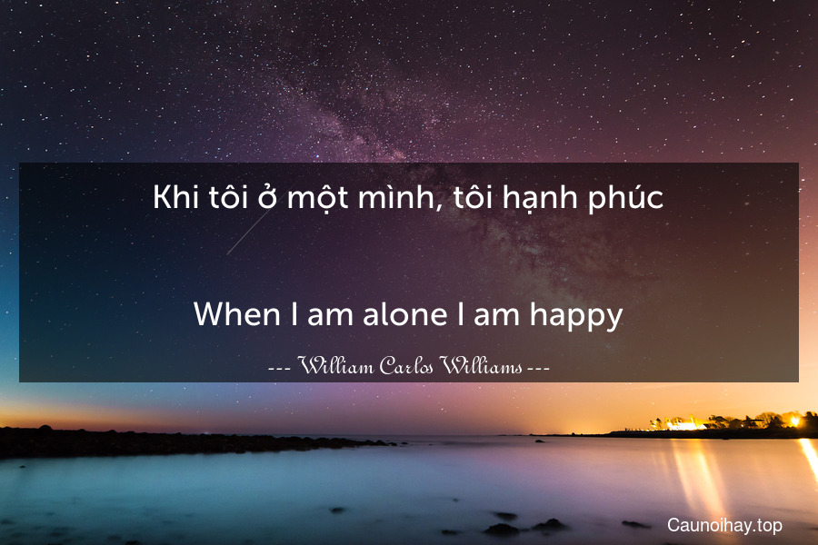 Khi tôi ở một mình, tôi hạnh phúc.
-
When I am alone I am happy.