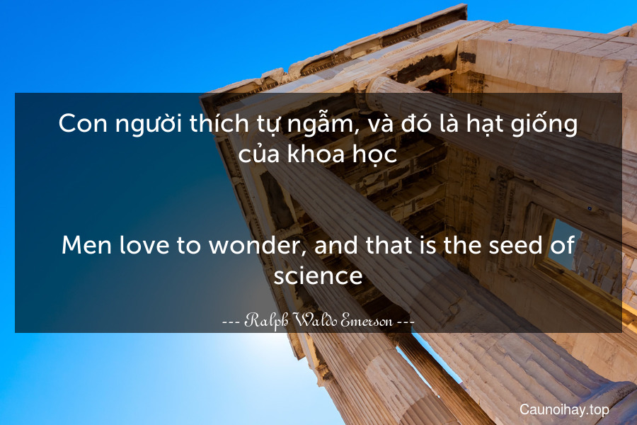 Con người thích tự ngẫm, và đó là hạt giống của khoa học.
-
Men love to wonder, and that is the seed of science.