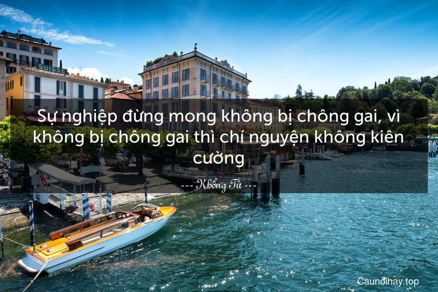 Sự nghiệp đừng mong không bị chông gai, vì không bị chông gai thì chí nguyện không kiên cường.