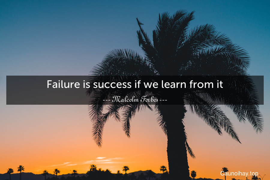 Failure is success if we learn from it.