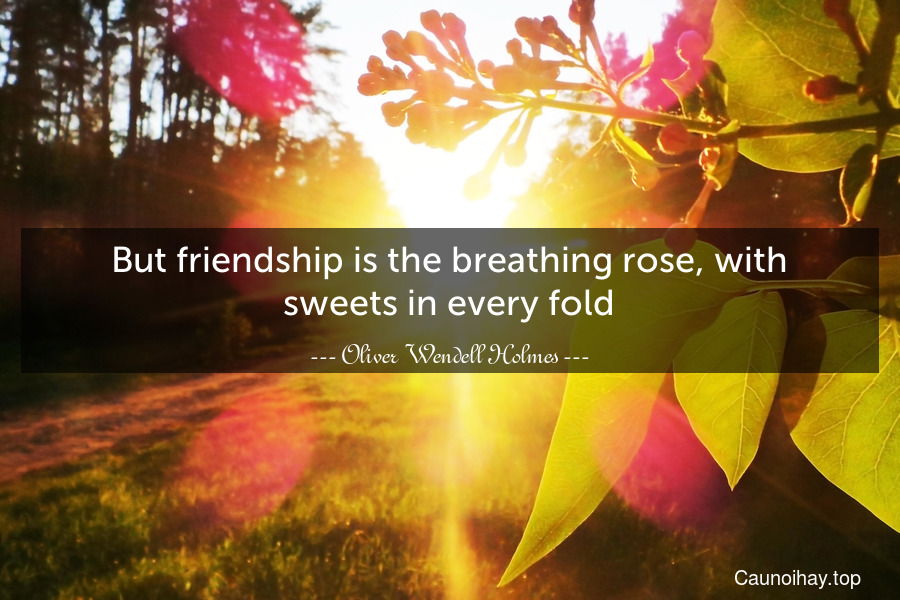 But friendship is the breathing rose, with sweets in every fold.