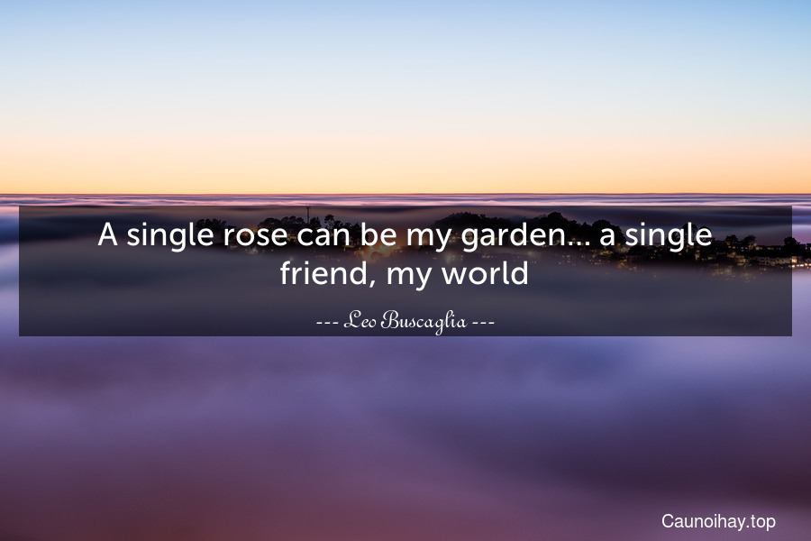 A single rose can be my garden… a single friend, my world.