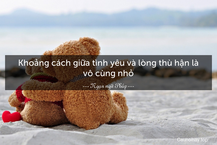 Khoảng cách giữa tình yêu và lòng thù hận là vô cùng nhỏ.