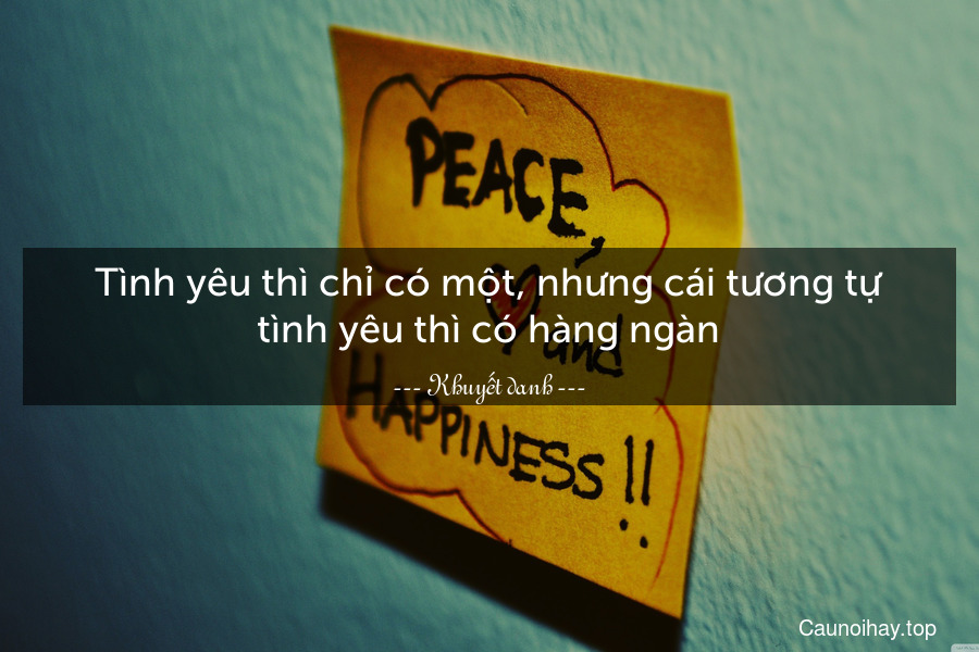 Tình yêu thì chỉ có một, nhưng cái tương tự tình yêu thì có hàng ngàn.