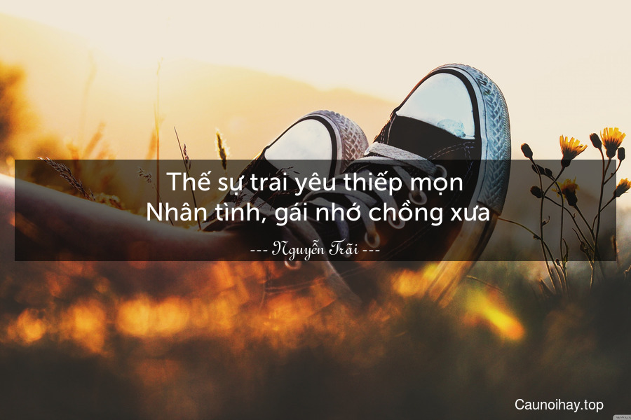 Thế sự trai yêu thiếp mọn. Nhân tình, gái nhớ chồng xưa.