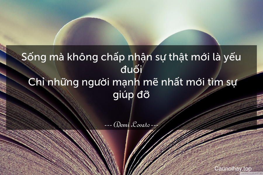 Sống mà không chấp nhận sự thật mới là yếu đuối. Chỉ những người mạnh mẽ nhất mới tìm sự giúp đỡ..