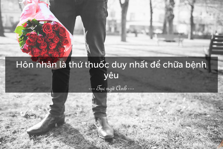 Hôn nhân là thứ thuốc duy nhất để chữa bệnh yêu.