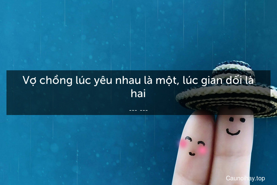 Vợ chồng lúc yêu nhau là một, lúc gian dối là hai.