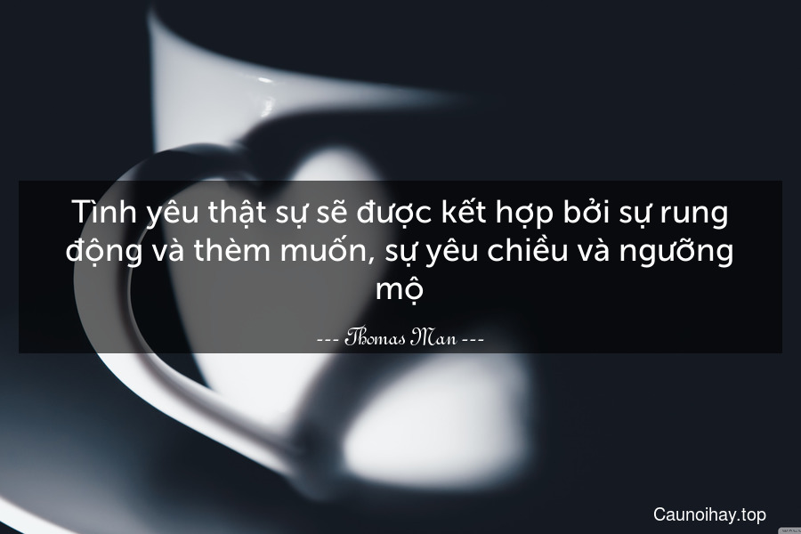 Tình yêu thật sự sẽ được kết hợp bởi sự rung động và thèm muốn, sự yêu chiều và ngưỡng mộ.