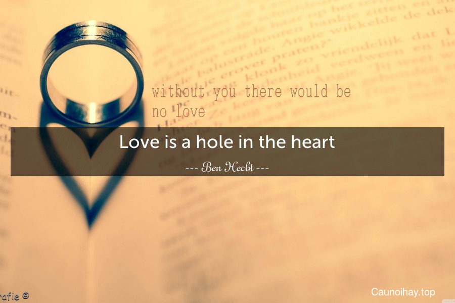 Love is a hole in the heart.