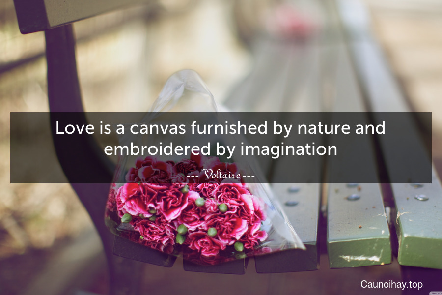 Love is a canvas furnished by nature and embroidered by imagination.