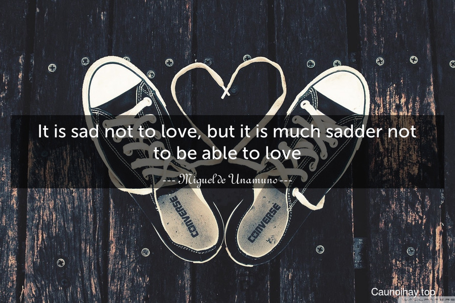 It is sad not to love, but it is much sadder not to be able to love.