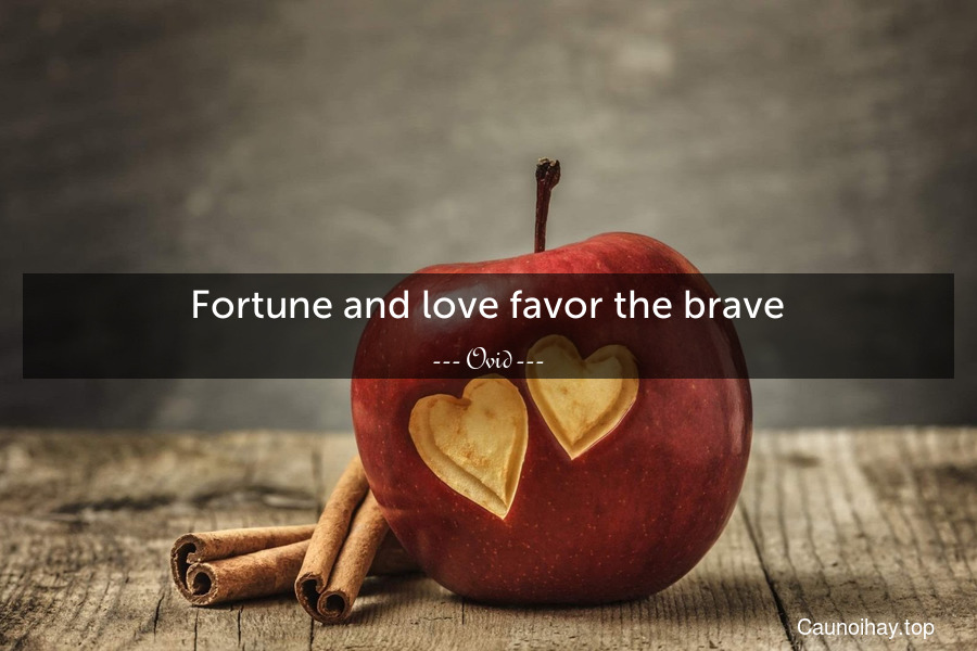 Fortune and love favor the brave.