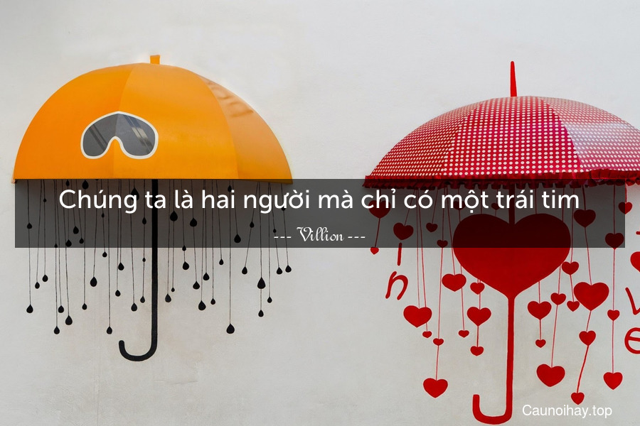 Chúng ta là hai người mà chỉ có một trái tim.