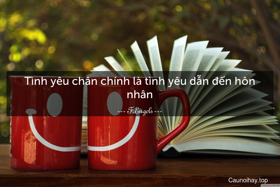 Tình yêu chân chính là tình yêu dẫn đến hôn nhân.