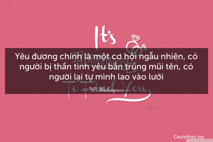 Yêu đương chính là một cơ hội ngẫu nhiên, có người bị thần tình yêu bắn trúng mũi tên, có người lại tự mình lao vào lưới.