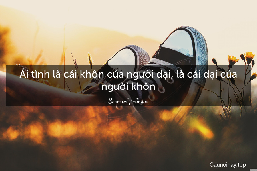 Ái tình là cái khôn của người dại, là cái dại của người khôn.