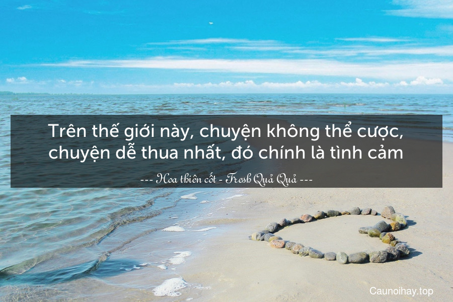 Trên thế giới này, chuyện không thể cược, chuyện dễ thua nhất, đó chính là tình cảm.