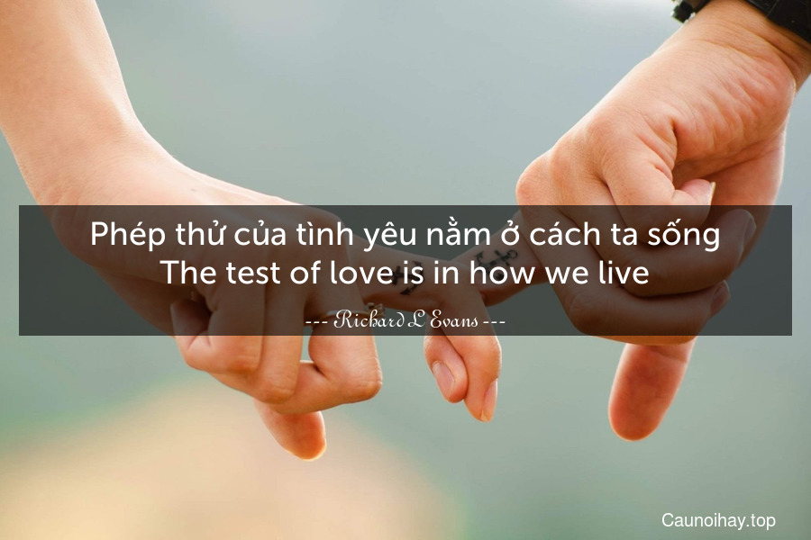 Phép thử của tình yêu nằm ở cách ta sống.
The test of love is in how we live.