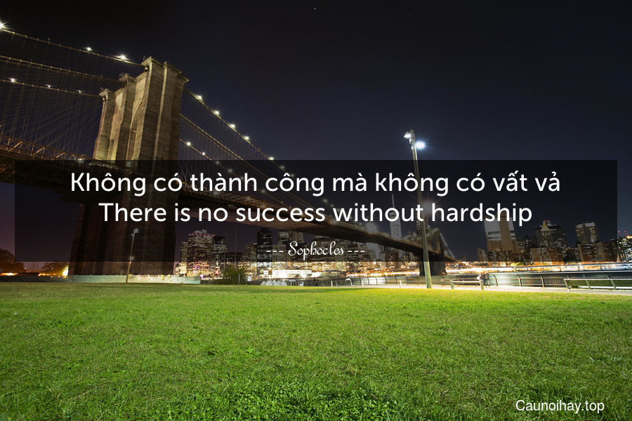 Không có thành công mà không có vất vả.
There is no success without hardship.