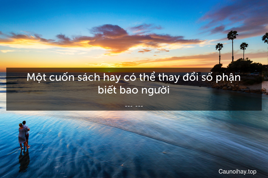 Một cuốn sách hay có thể thay đổi số phận biết bao người.